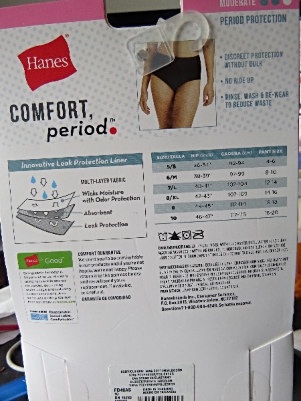 Hanes Period Comfort Underwear Panties 3X - Picture 4 of 4